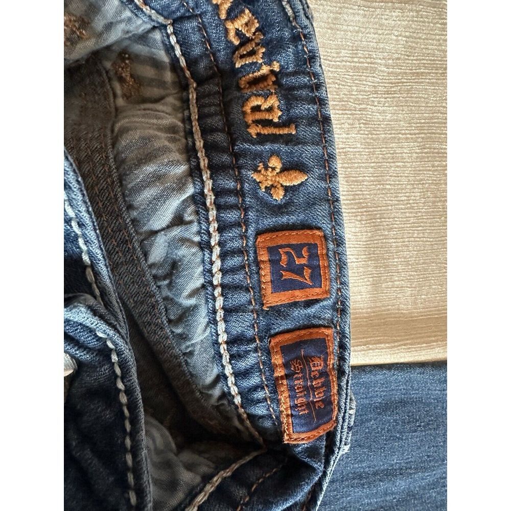 Rock Revival Womens Sz 27 Debbie Straight Blue Jeans Low Rise Medium Wash Bling - Picture 7 of 10
